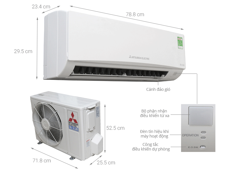 Máy lạnh Mitsubishi Electric MS-HL35VC (1.5Hp)