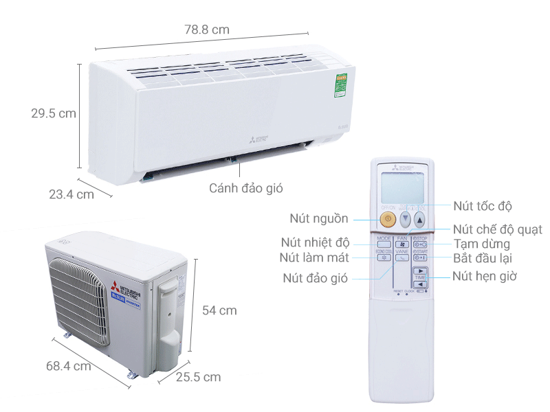 Máy lạnh Mitsubishi Electric MSY-GH10VA Inverter (1.0Hp)