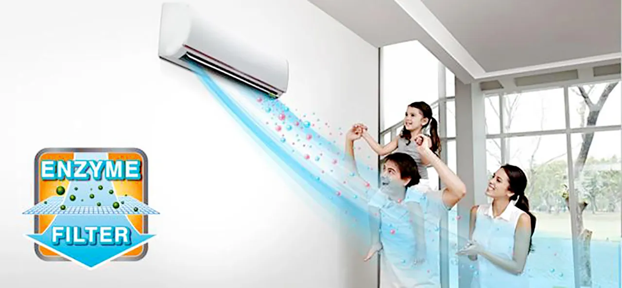 Enzyme filter removes bacteria safely for health with Mitsubishi heavy air conditioners