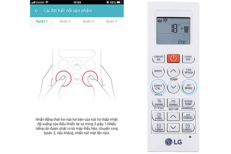 Hướng dẫn cách kết nối và điều khiển dòng máy lạnh wifi LG bằng điện thoại