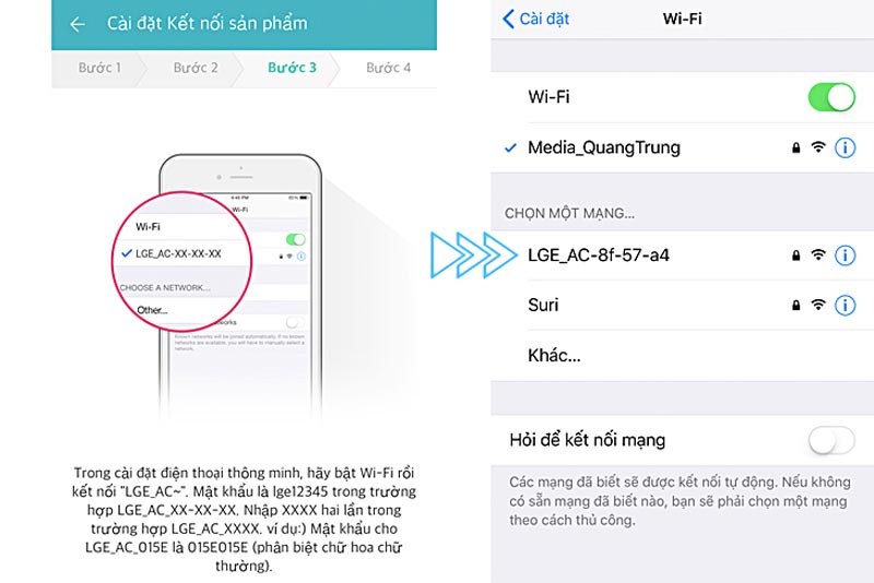 Hướng dẫn cách kết nối và điều khiển dòng máy lạnh wifi LG bằng điện thoại