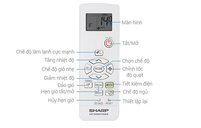 Hướng dẫn cách sử dụng điều khiển dòng máy lạnh Sharp AH-X-VEW