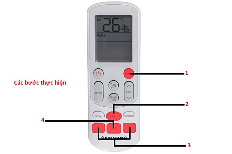Hướng dẫn sử dụng điều khiển máy lạnh Samsung AR10MVFHGWKNSV