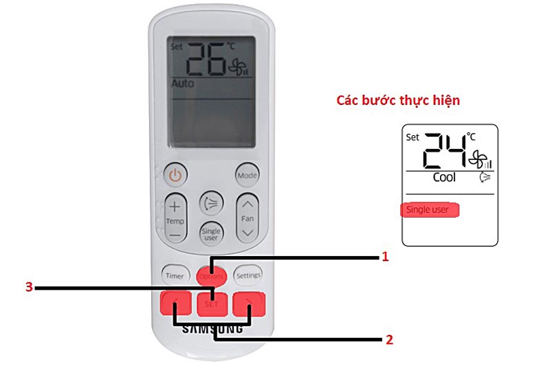 Hướng dẫn sử dụng điều khiển máy lạnh Samsung AR10MVFHGWKNSV