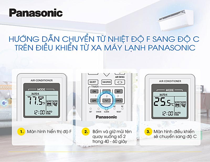 Hướng dẫn sử dụng remote máy lạnh Panasonic dòng CU/CS-KC Series